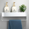 Toilet Shelf No-Punch Bathroom Storage Rack, Specification: 30cm With Towel Rod Matte