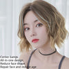 Wigs Women Full Top Short Curly Hair Simulation Chemical Fiber Headgear Natural Lifelike Short Round Face(Light Tea Gradient 32CM)