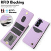 For Samsung Galaxy Z Fold5 AwQuer RFID Vertical Flip Card Bag Holder Leather Phone Case(Light Purple)