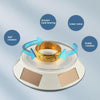 14cm  Solar Energy Spinning Display Stand with LED Light for Jewelry Crystal Product Display, Style: Black Mirror