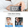 Bedside Alarm Clock Sound Control Mirror LED Music Clock (White)