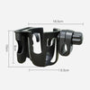 2 In 1 Skeleton Stroller Cell Phone Mug Holder Pushchair Multi-Use Bottle Rack(Black)
