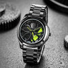 SANDA P1065 Wheel Series Casual Steel Band Quartz Watch For Men(Silver Green)
