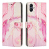 For Samsung Galaxy A06 Painted Marble Pattern Leather Phone Case(Rose Gold)