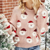 Autumn and Winter Christmas Ladies Sweater Sheath Knit Top, Size: L(Pink)