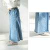 Retro Autumn Clothes Flare Pants Jeans Wide Leg Pants for Girls, Height:Size 13 Shit for (115-120cm(Blue)