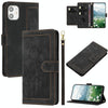 For iPhone 12 mini Tulips Embossed Leather Phone Case with Lanyard(Black)