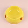 Small Yellow Heart Pet Bowl - Plastic, Cat & Small Dog Food Bowl