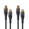 2pcs PD30W USB-C / Type-C to 8 Pin Transparent 3A Fast Charging Data Cable, Length: 1m(Black)
