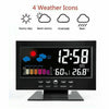 8082T Weather Forecast Clock LED Color Screen Perpetual Calendar Temperature And Humidity Intelligent Voice Control Electronic Alarm Cloc,Specification: Black