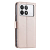 For Redmi K70 Ring Buckle Rhombic Leather Phone Case(Rose Gold)