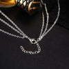 Simple 3-Layer Necklace Small Dot Exquisite Metal Bar Necklace Sweater Chain(Gold)
