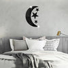 4pcs /Set Acrylic Moon Stars Mirror Wall Sticker Home Decoration Soft Mirror(Black)
