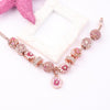 SL122 Women Rose Gold Beaded Accessory Bracelet, Size: 19cm