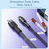 YESIDO CA107 1.2m 2.4A USB-C / Type-C to 8 Pin OD0.6 Charging Data Cable(Black+Blue)