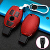For Mercedes-Benz C-Class 3-button B Version Car TPU Key Protective Cover Key Case with Key Ring (Red)