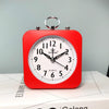 Lazy Silent Small Alarm Clock Office Home Desktop Clock(Red)