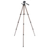 Portable Tripod Stand for Digital Cameras, 4-Section Aluminum Legs with Brace