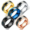 Smart Temperature Ring Stainless Steel Personalized Temperature Display Couple Ring, Size: 7(Yellow)