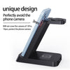B20A 15W Qi Wireless Charger Charging Stand Compatible for iPhone iWatch Airpods(Black)