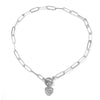 Angel Eyes Pendant Layered Necklace, Model: N2106-20 Silver Love Eyes
