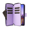 For Samsung Galaxy A16 Nine-card Slots Zipper Wallet Bag Leather Phone Case(Purple)