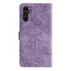 For Samsung Galaxy A16 4G / 5G Skin-feel Embossed Butterfly Leather Phone Case(Purple)