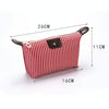 Striped Dumpling Cosmetic Bag Travel Folding Toiletry Bag(Beige)