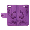 For  iPhone 8 & 7   Pressed Flowers Butterfly Pattern Horizontal Flip Leather Case with Holder & Card Slots & Wallet(Purple)