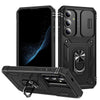 For Samsung Galaxy S25+ 5G Sliding Camshield TPU Hybrid PC Phone Case with Holder(Black)