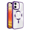 For iPhone 12 Glaring CD Texture MagSafe Phone Case(Deep Purple)