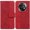 For Realme 13+ Global Geometric Embossed Leather Phone Case(Red)
