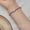 S925 Sterling Silver Platinum Plated Braided Basic Bracelet, Size: 21cm