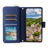 For Samsung Galaxy S22 5G Nine-card Slots Zipper Wallet Bag Leather Phone Case(Blue)