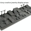 24x18.5x2.5cm Display Tray Gray Jewelry Display Microfiber Jewelry Props Display Rack