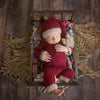 Newborn Photography Clothing Christmas Theme Modeling Mohair Hat + Jumpsuit Suit(Baby Girl)