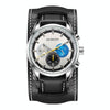 Ochstin 7229 Multifunctional Business Leather Wrist Wrist Waterproof Luminous Quartz Watch(Silver+Black)