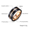 Europe and America Style Men Classic Ring Pure Tungsten Carbide Hand-brushed Rose Gold Plating Ring, Size: 9, Diameter: 19mm, Perimeter: 59.8mm