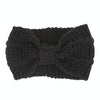 Winter Knitted Headband Turban Women Crochet Bow Wide Stretch Hairband Head Wrap(Black)