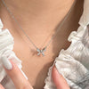 Ladies Light Luxury Bowknot Necklace Clavicle Chain, Specification:XL1390