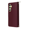 For Samsung Galaxy A25 Nine-card Slots Zipper Wallet Bag Leather Phone Case(Wine Red)