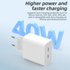 M160 PD 40W Dual Type-C Fast Charger, Specification:US Plug(White)