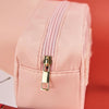 H6572 Letter Embroidered Nylon Travel Toiletry Bag Portable Cosmetic Bag(Pink)