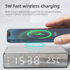 W258 With Clock / Temperature Display Desktop Phone / Earphone Wireless Charging(5W Black)