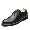 British Men Shoes Brogue Shoes Business Formal Shoes, Size:42(Black)