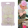 3 in 1Children Bow Flower Headband Hair Band Hair Ring Read Tiara(Beige)