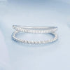 S925 Sterling Silver Platinum Plated Twist Double Layer Ring(No.7)