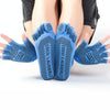 Non-slip Open Finger Yoga Sports Gloves+Five Finger Yoga Socks Set, Size: One Size(Blue)