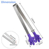 Silicone Stainless Steel Cooking Kitchen Ice Tong Food BBQ Salad Hand Clip(Blue)