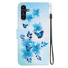 For Samsung Galaxy A13 5G Crystal Texture Colored Drawing Leather Phone Case(Blue Butterflies)